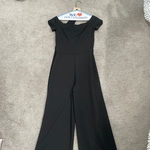 Lulu’s Black Off The Shoulder Jumpsuit, Size Small